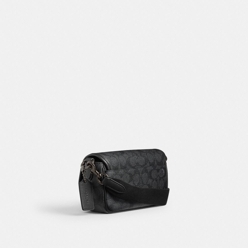 Charcoal Coach Charter Flap Crossbody 18 In Signature Canvas | COH866610