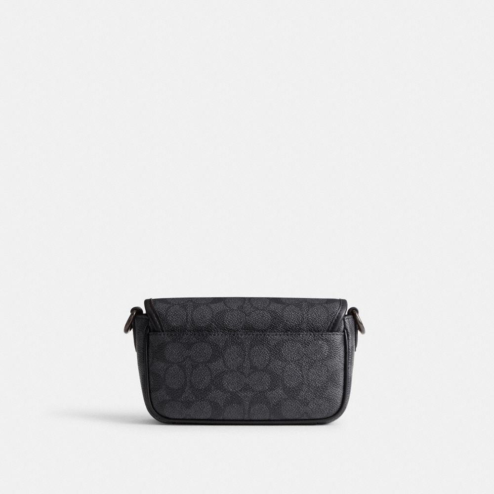 Charcoal Coach Charter Flap Crossbody 18 In Signature Canvas | COH866610