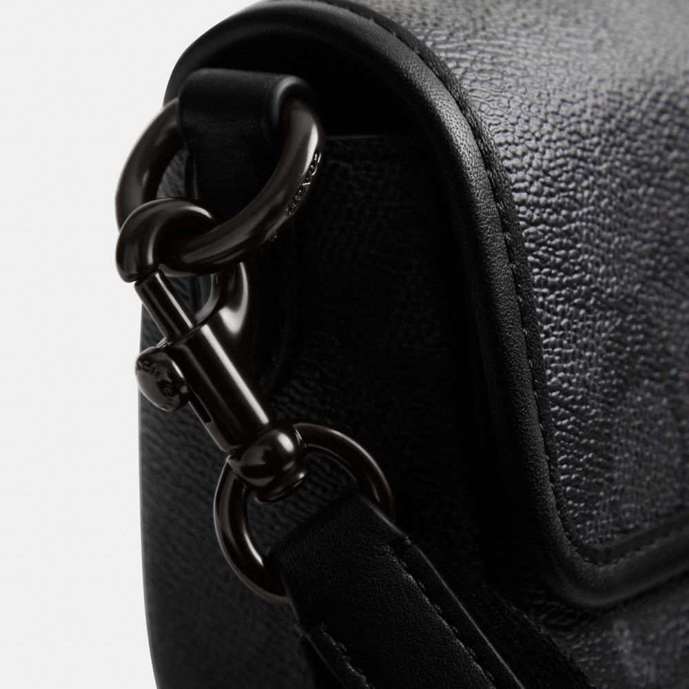 Charcoal Coach Charter Flap Crossbody 18 In Signature Canvas | COH866610
