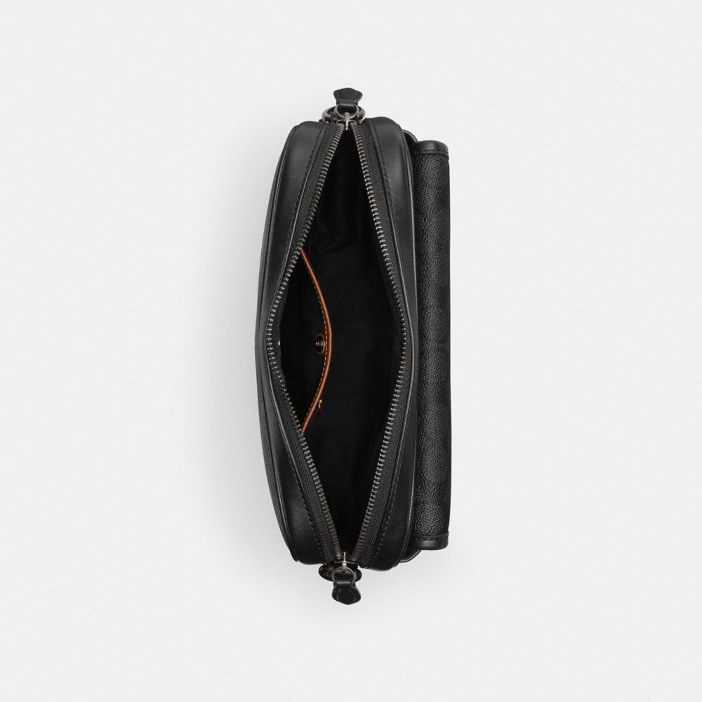 Charcoal Coach Charter Flap Crossbody 24 In Signature Canvas | COH866612