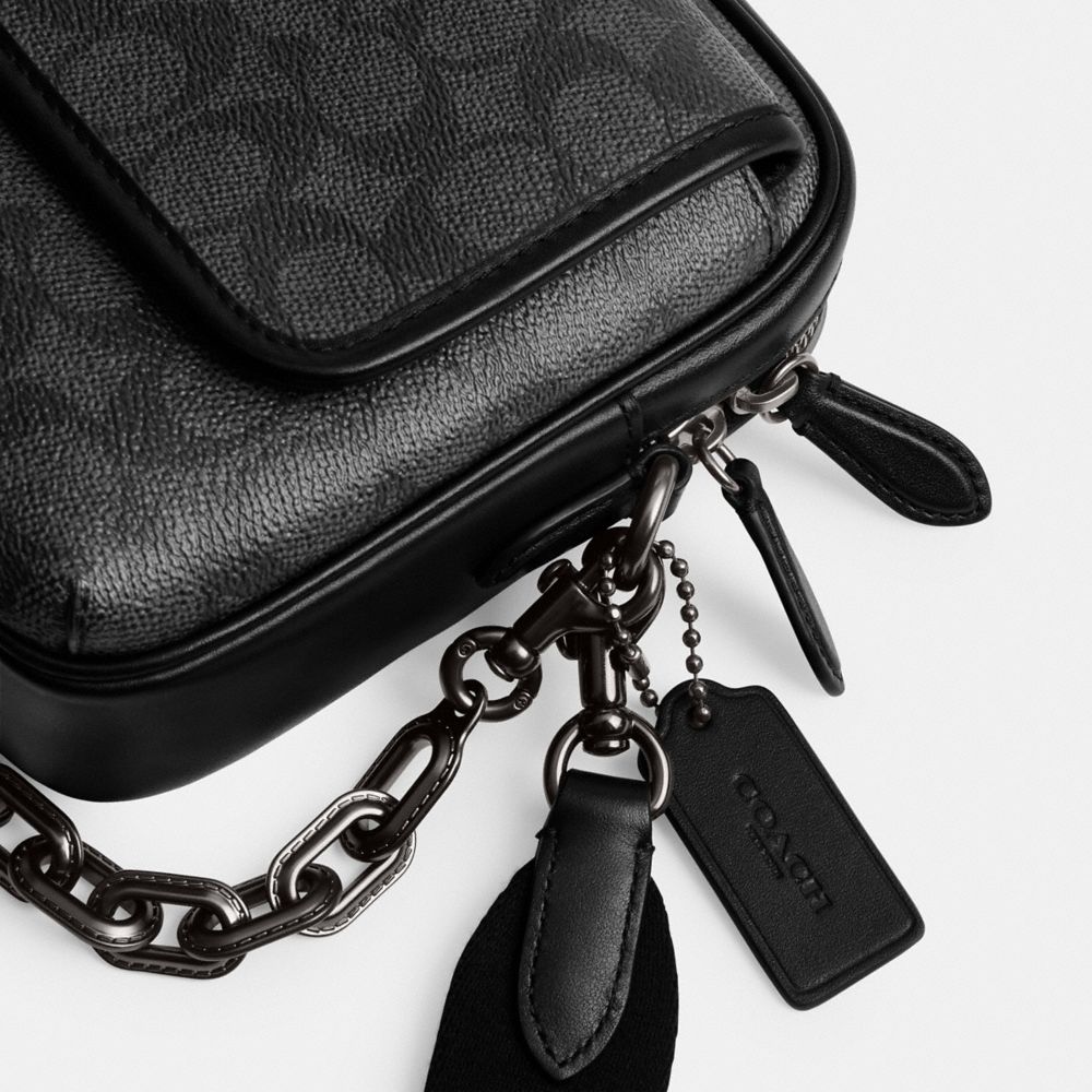 Charcoal Coach Charter Flap Crossbody 24 In Signature Canvas | COH866612