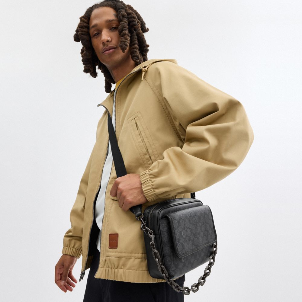 Charcoal Coach Charter Flap Crossbody 24 In Signature Canvas | COH866612