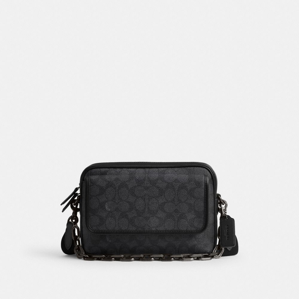 Charcoal Coach Charter Flap Crossbody 24 In Signature Canvas | COH866612