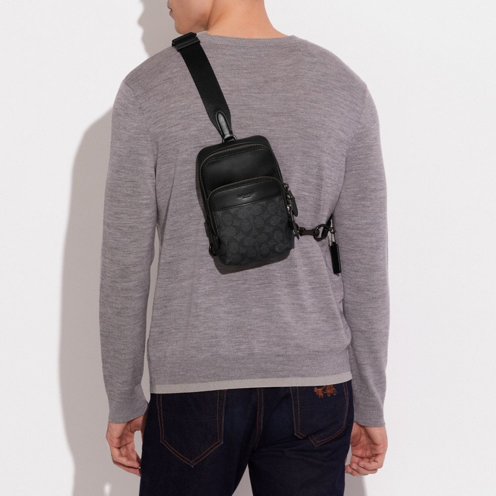 Charcoal Coach Gotham Sling Pack 13 In Signature Canvas | COH866495