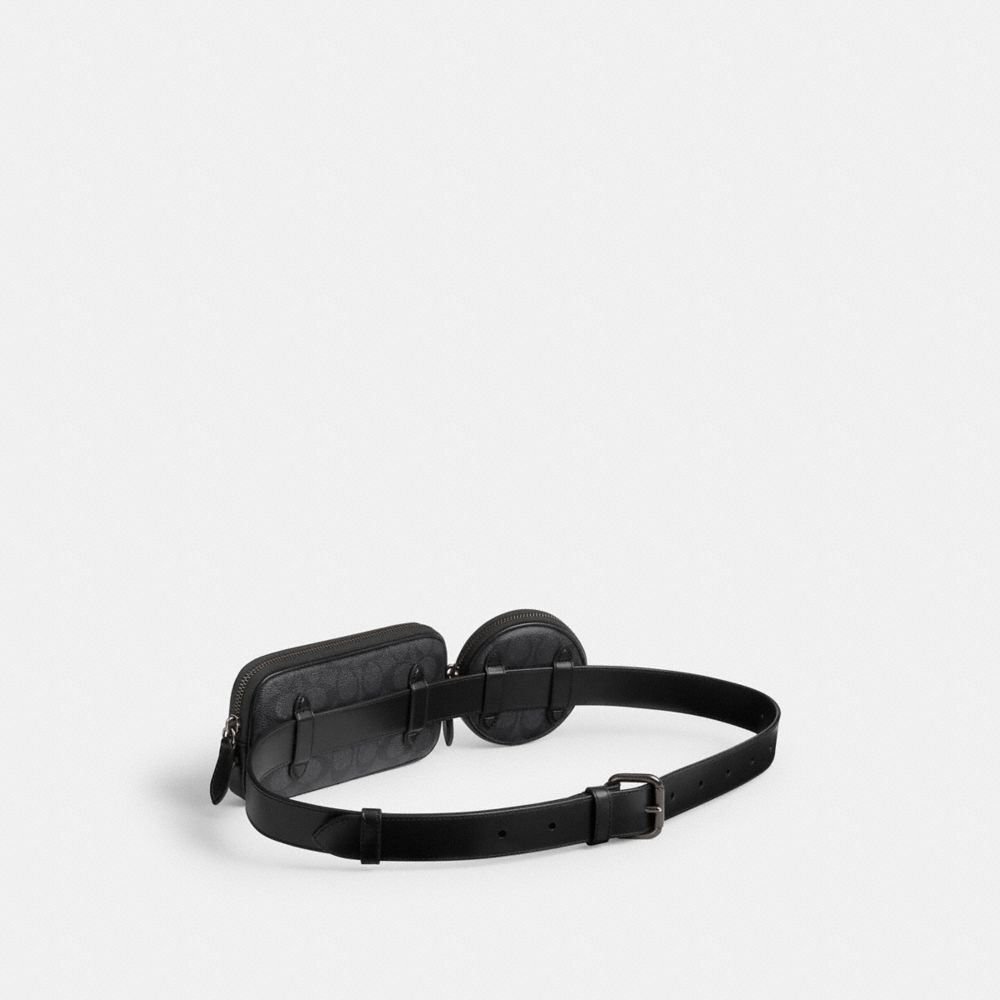 Charcoal Coach Multi Pouch Belt Bag In Signature Canvas | COH866682