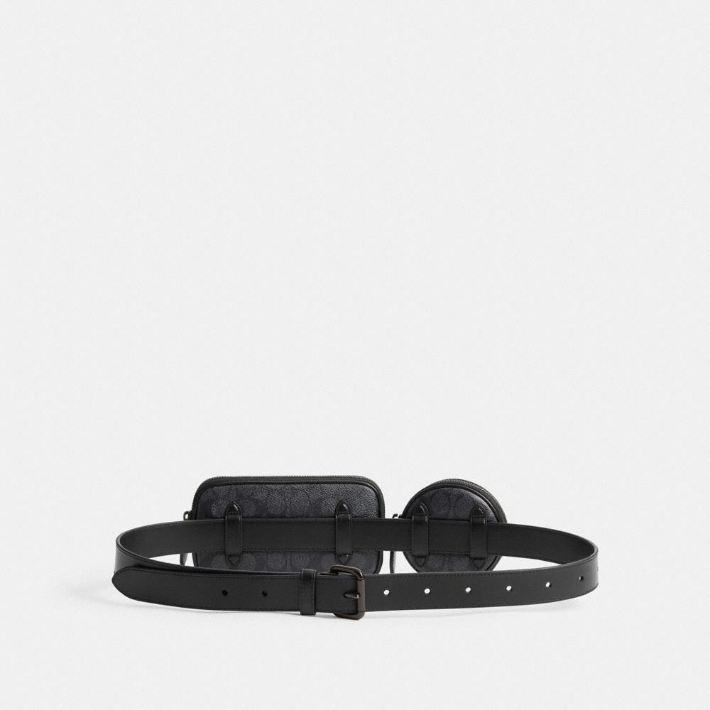 Charcoal Coach Multi Pouch Belt Bag In Signature Canvas | COH866682