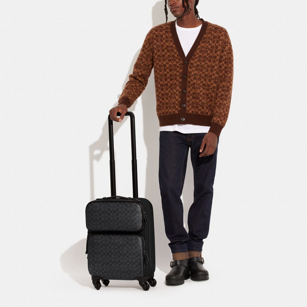 Charcoal Coach Wheeled Carry On In Signature Canvas | COH866650