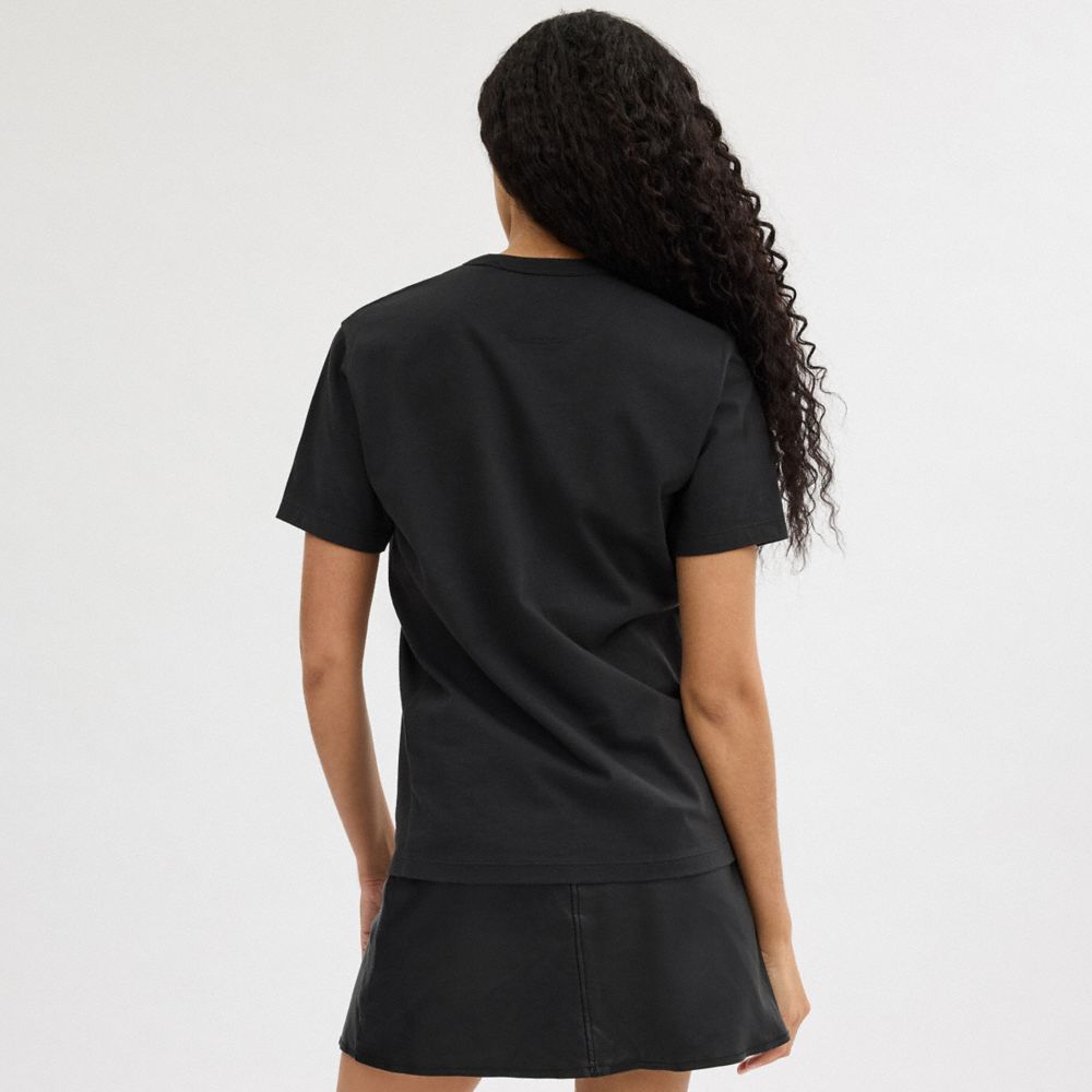 Charcoal Multi Coach Signature Square Kiss Print T Shirt In Organic Cotton | COH865985