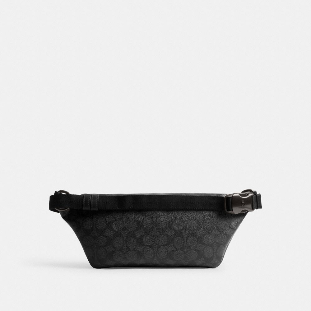 Charcoal Signature Coach League Belt Bag In Signature Canvas | COH866686