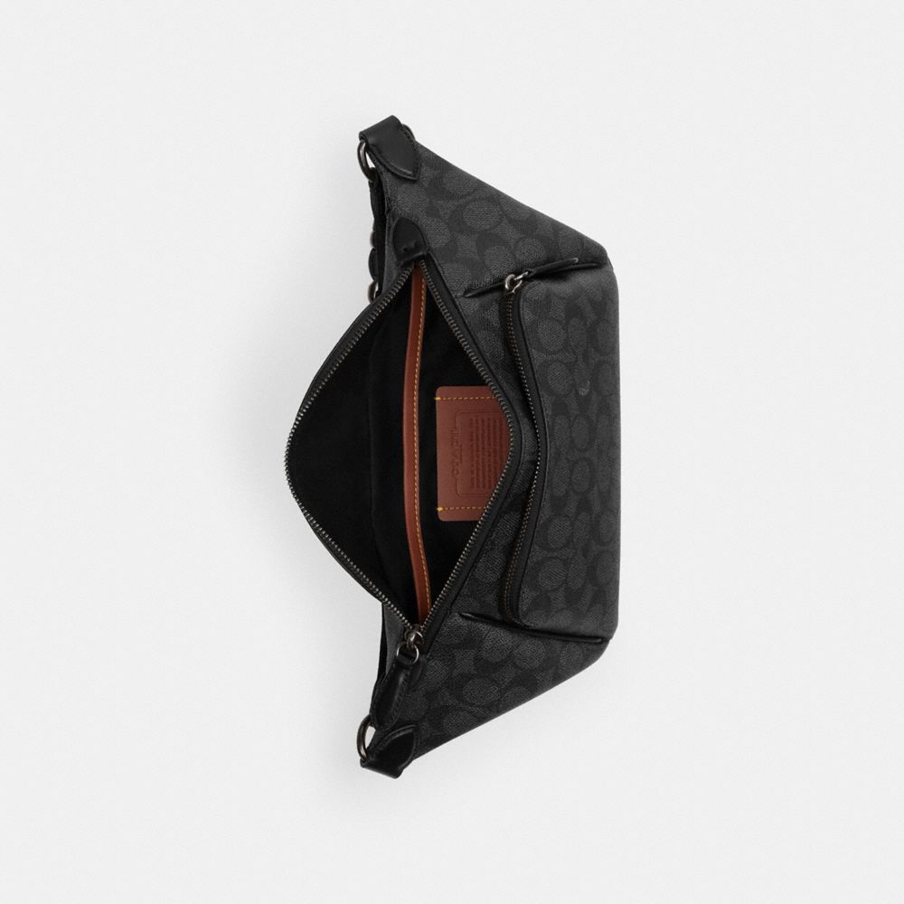 Charcoal Signature Coach League Belt Bag In Signature Canvas | COH866686