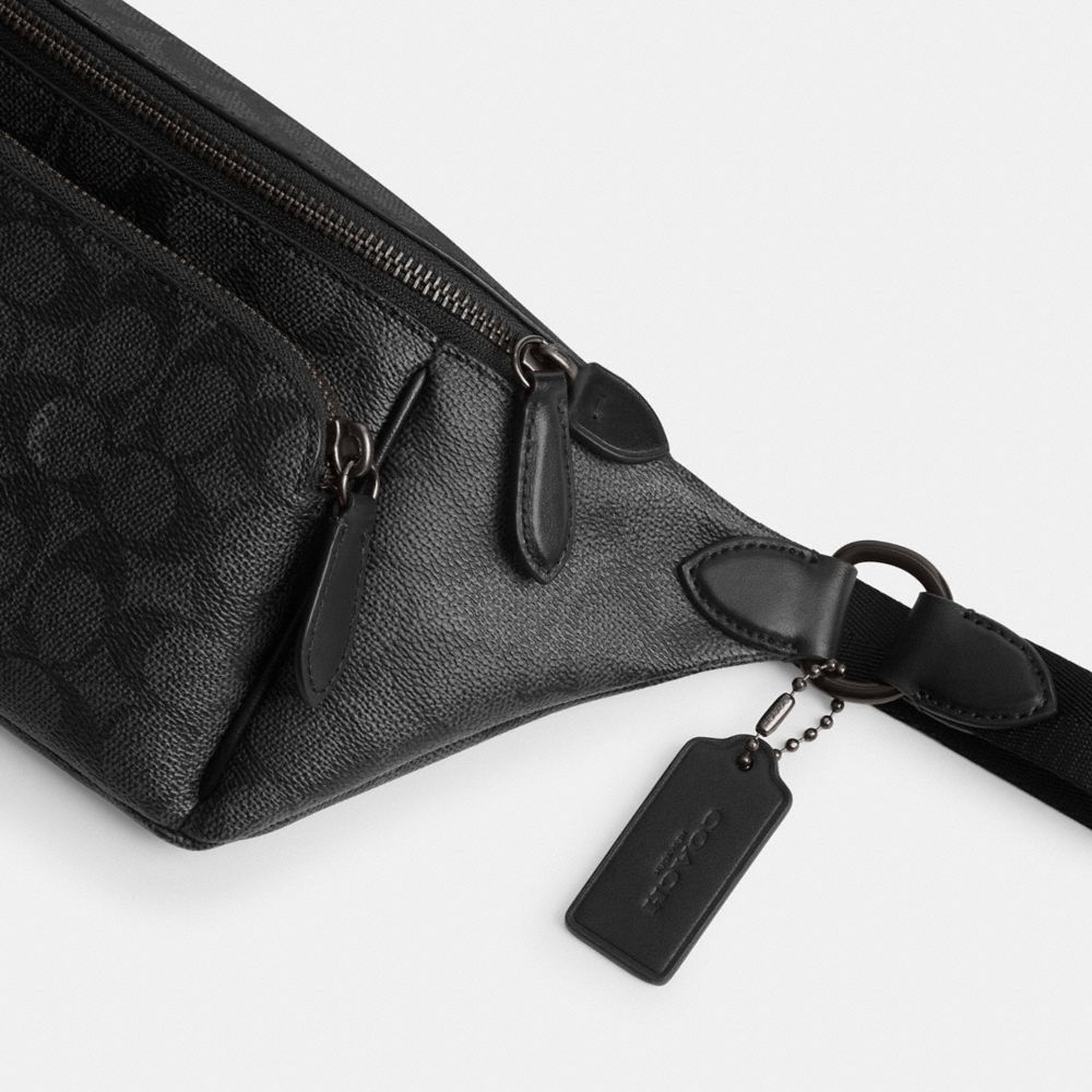 Charcoal Signature Coach League Belt Bag In Signature Canvas | COH866686