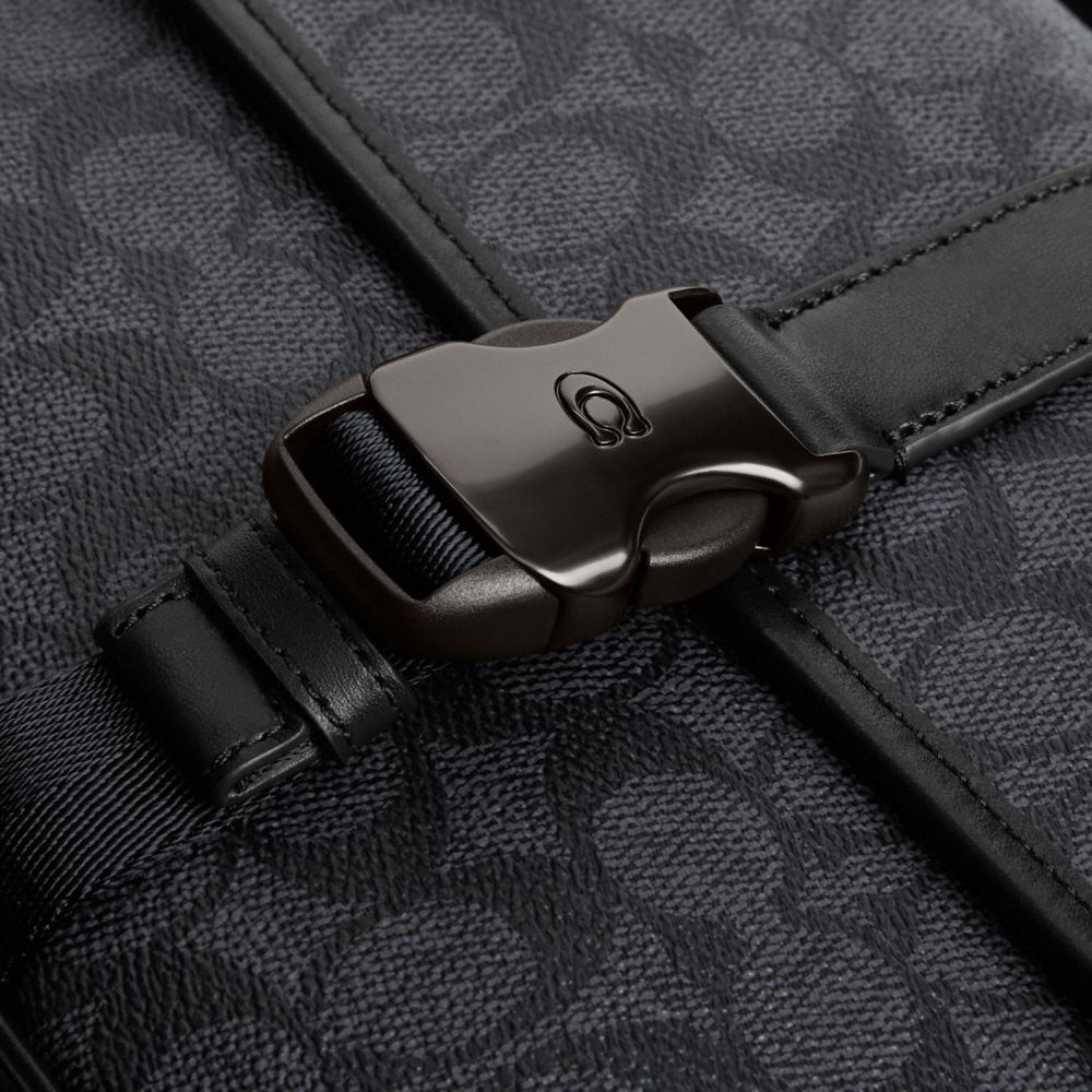 Charcoal Signature Coach League Messenger Bag In Signature Canvas | COH866615