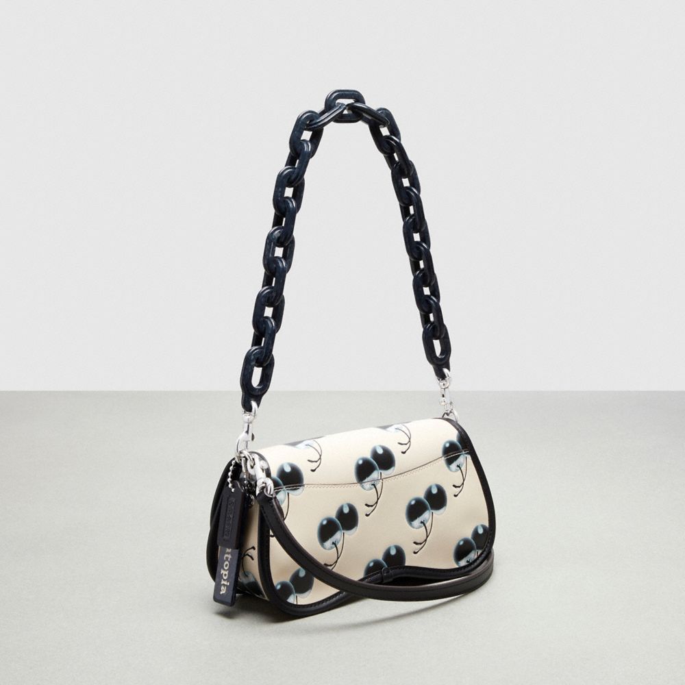 Coachtopia Leather/Black/Chalk Multi Coach Wavy Dinky Bag In Coachtopia Leather With Cherry Print | COH864960