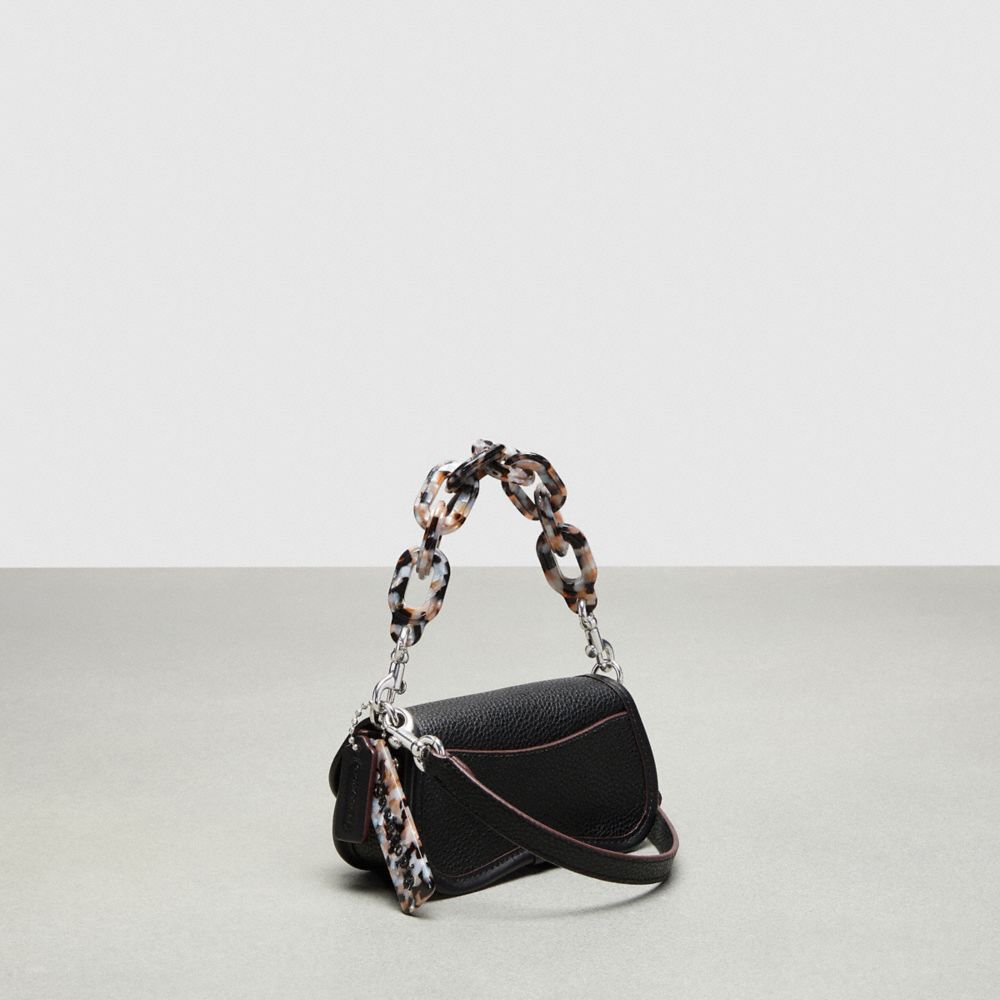 Coachtopia Leather/Black Coach Mini Wavy Dinky Bag With Crossbody Strap In Coachtopia Leather | COH865269