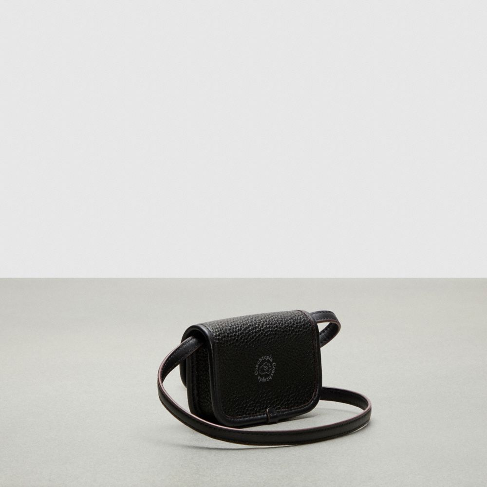 Coachtopia Leather/Black Coach Wavy Wallet With Crossbody Strap | COH865592