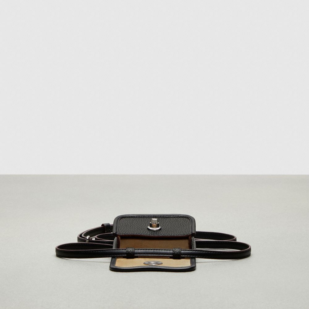 Coachtopia Leather/Black Coach Wavy Wallet With Crossbody Strap | COH865592