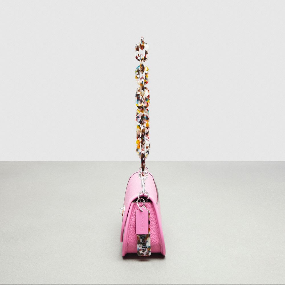 Coachtopia Leather/Bright Magenta Coach Wavy Dinky Bag With Crossbody Strap | COH864737