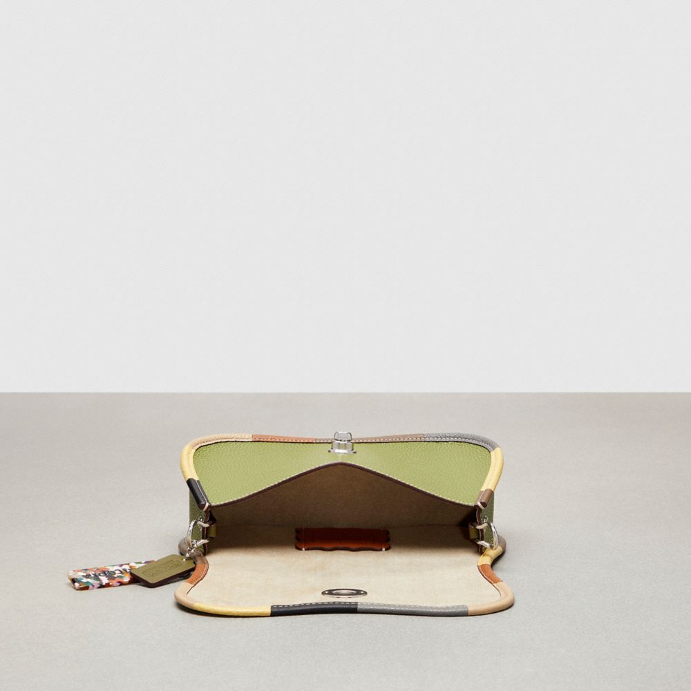 Coachtopia Leather/Olive Green Multi Coach Wavy Dinky Bag With Colorful Binding In Upcrafted Leather | COH864850