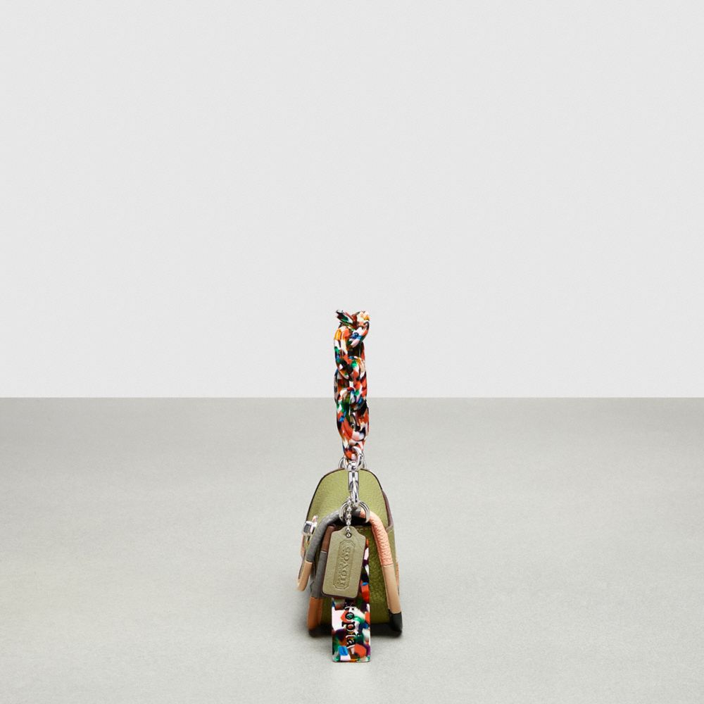 Coachtopia Leather/Olive Green Multi Coach Mini Wavy Dinky Bag With Colorful Binding In Upcrafted Leather | COH865372