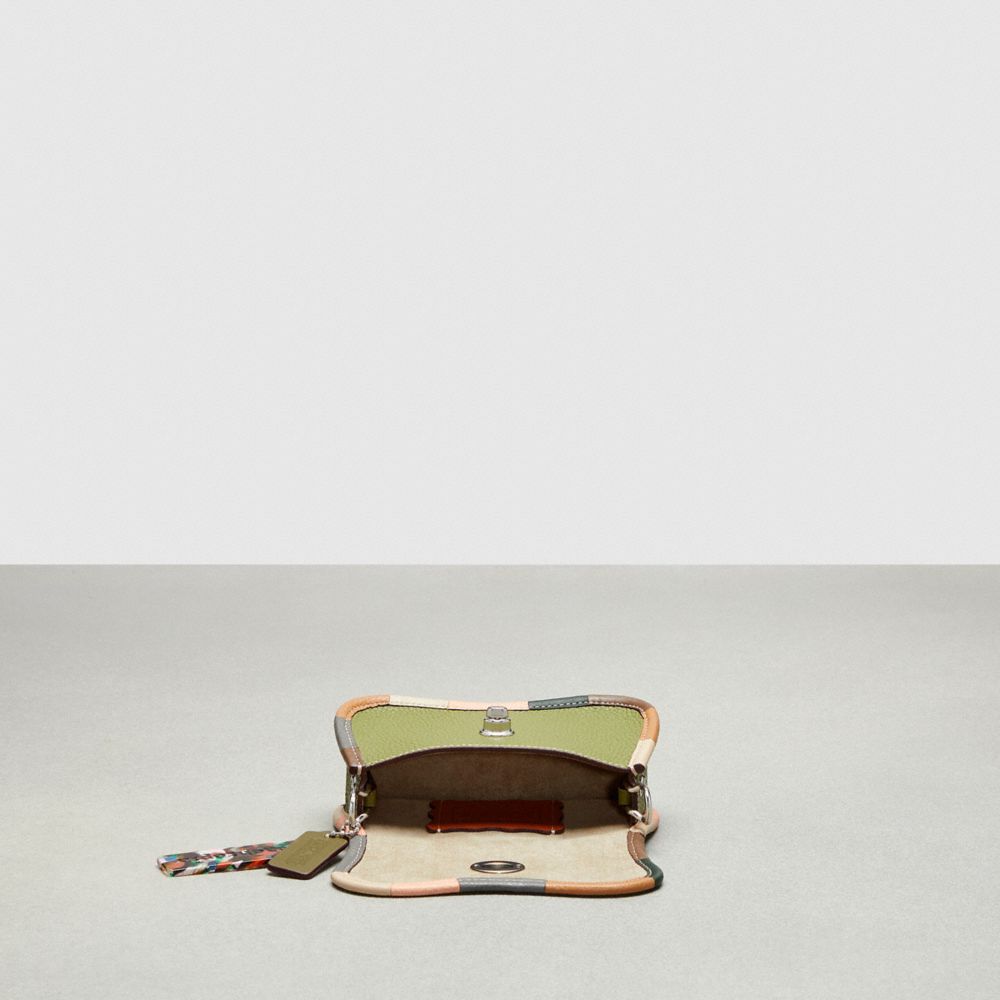 Coachtopia Leather/Olive Green Multi Coach Mini Wavy Dinky Bag With Colorful Binding In Upcrafted Leather | COH865372