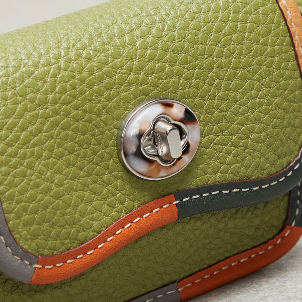 Coachtopia Leather/Olive Green Multi Coach Wavy Wallet With Colorful Binding In Upcrafted Leather | COH865557