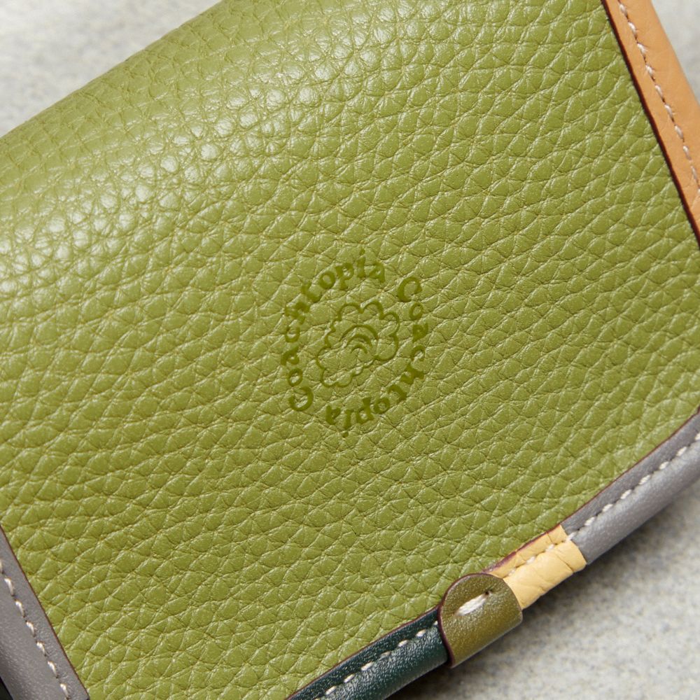 Coachtopia Leather/Olive Green Multi Coach Wavy Wallet With Colorful Binding In Upcrafted Leather | COH865557