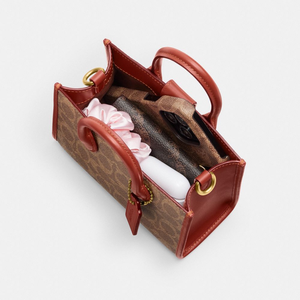 Coated Canvas/Brass/Tan/Rust Coach Ace Tote Bag 17 In Signature Canvas | COH865334