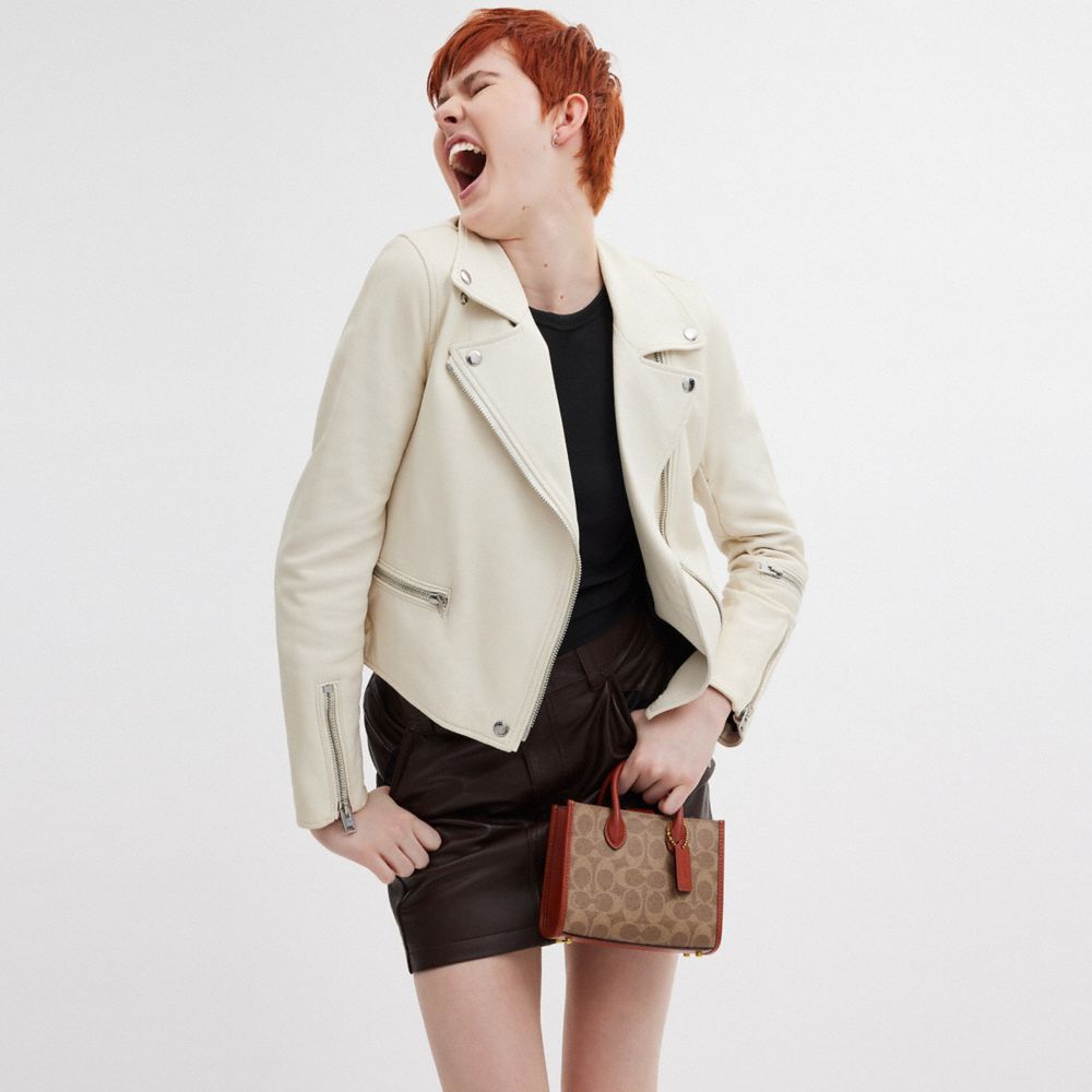 Coated Canvas/Brass/Tan/Rust Coach Ace Tote Bag 17 In Signature Canvas | COH865334