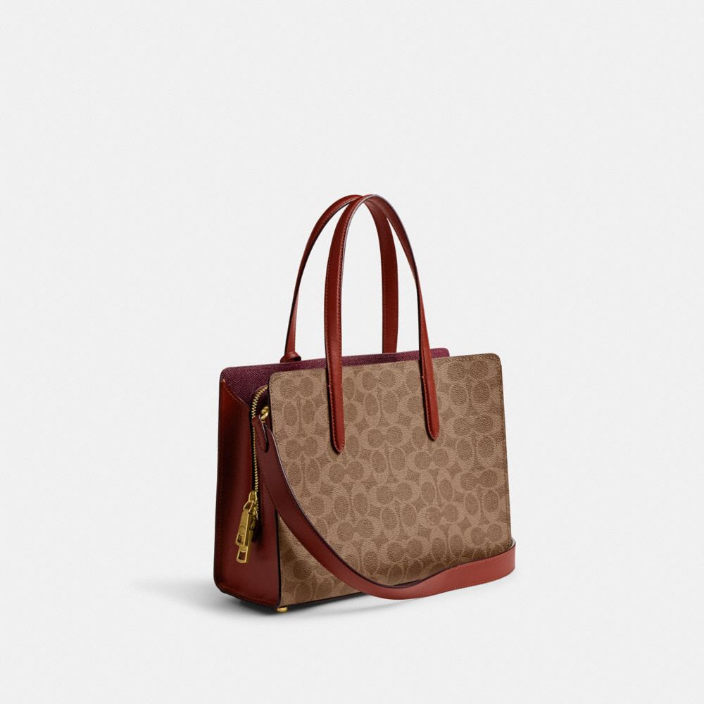 Coated Canvas/Brass/Tan/Rust Coach Carter Carryall Bag 28 In Signature Canvas | COH865093