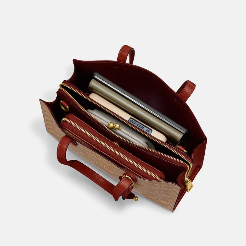 Coated Canvas/Brass/Tan/Rust Coach Carter Carryall Bag 28 In Signature Canvas | COH865093