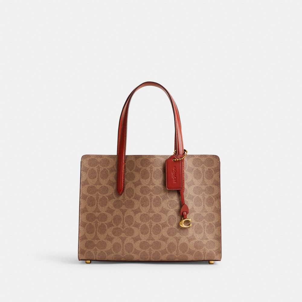 Coated Canvas/Brass/Tan/Rust Coach Carter Carryall Bag 28 In Signature Canvas | COH865093