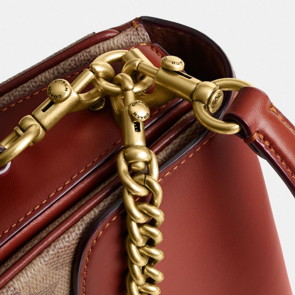 Coated Canvas/Brass/Tan/Rust Coach Cassie Crossbody Bag 19 In Signature Canvas | COH865386