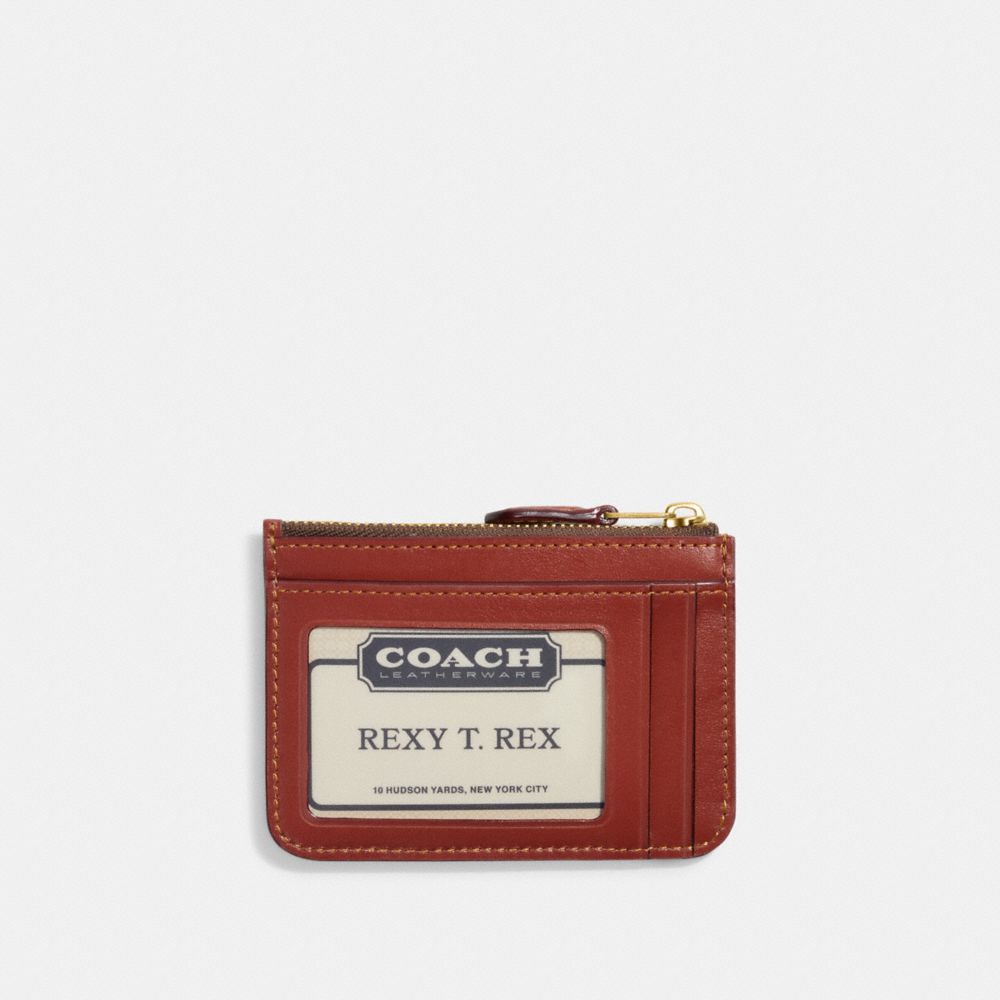 Coated Canvas/Brass/Tan/Rust Coach Mini Skinny Id Case In Signature Canvas | COH865712