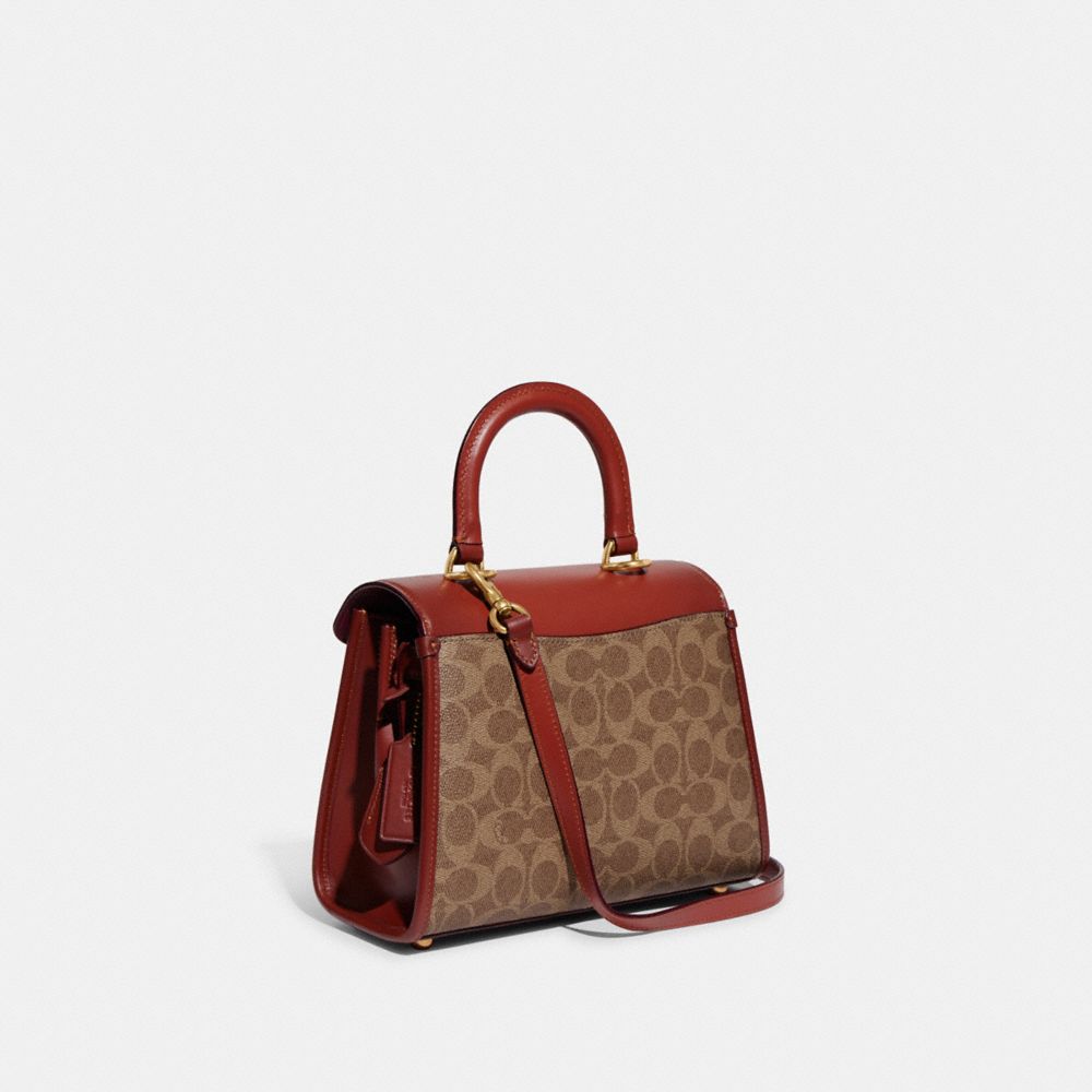 Coated Canvas/Brass/Tan/Rust Coach Sammy Top Handle Bag In Signature Canvas | COH865155