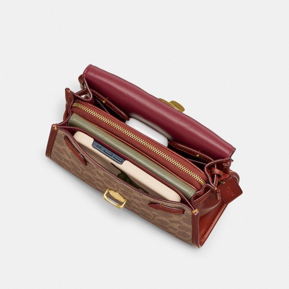 Coated Canvas/Brass/Tan/Rust Coach Sammy Top Handle Bag In Signature Canvas | COH865155