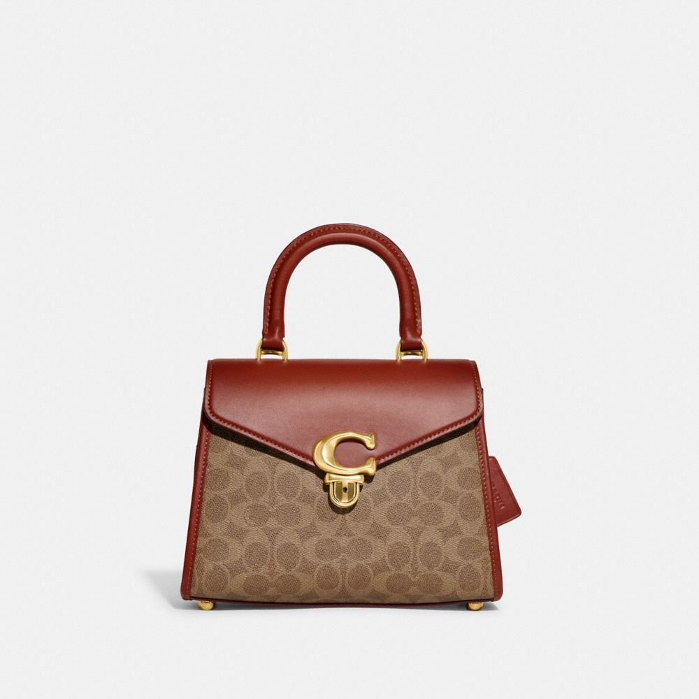 Coated Canvas/Brass/Tan/Rust Coach Sammy Top Handle Bag In Signature Canvas | COH865155
