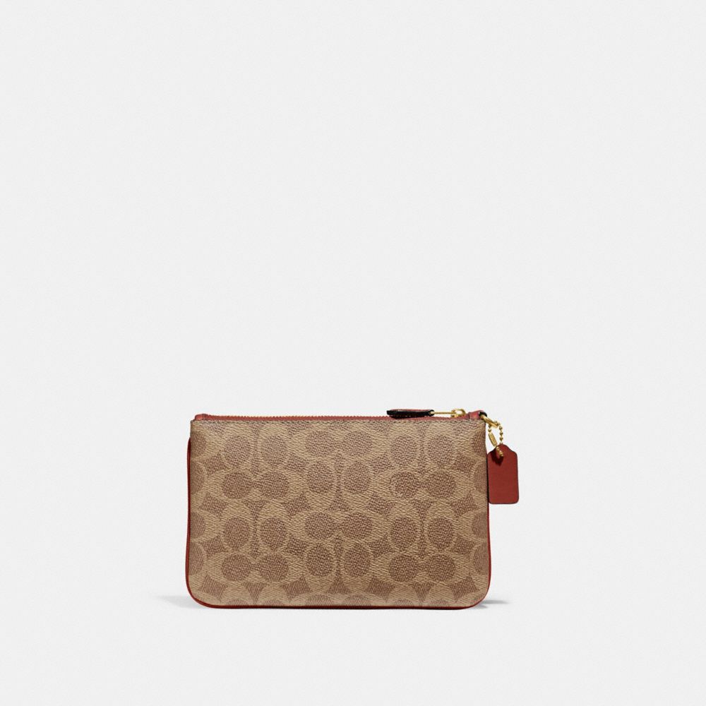 Coated Canvas/Brass/Tan/Rust Coach Small Wristlet In Signature Canvas | COH865645