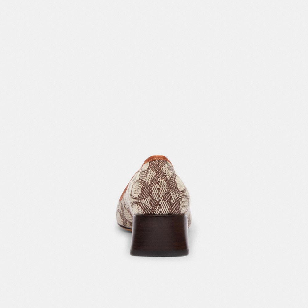 Cocoa/Burnished Amber Coach Ava Ballet Pump In Signature Textile Jacquard | COH865755