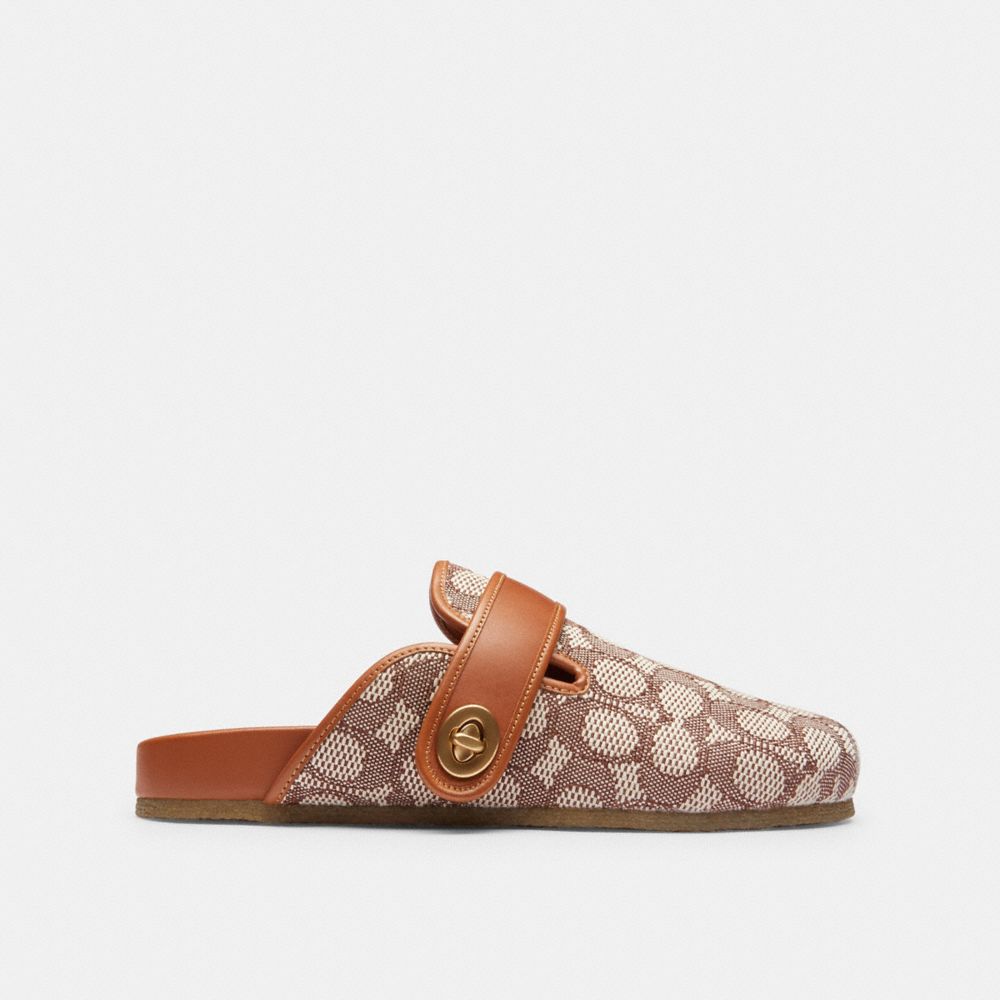 Cocoa/Burnished Amber Coach Blake Clog In Signature Textile Jacquard | COH865807