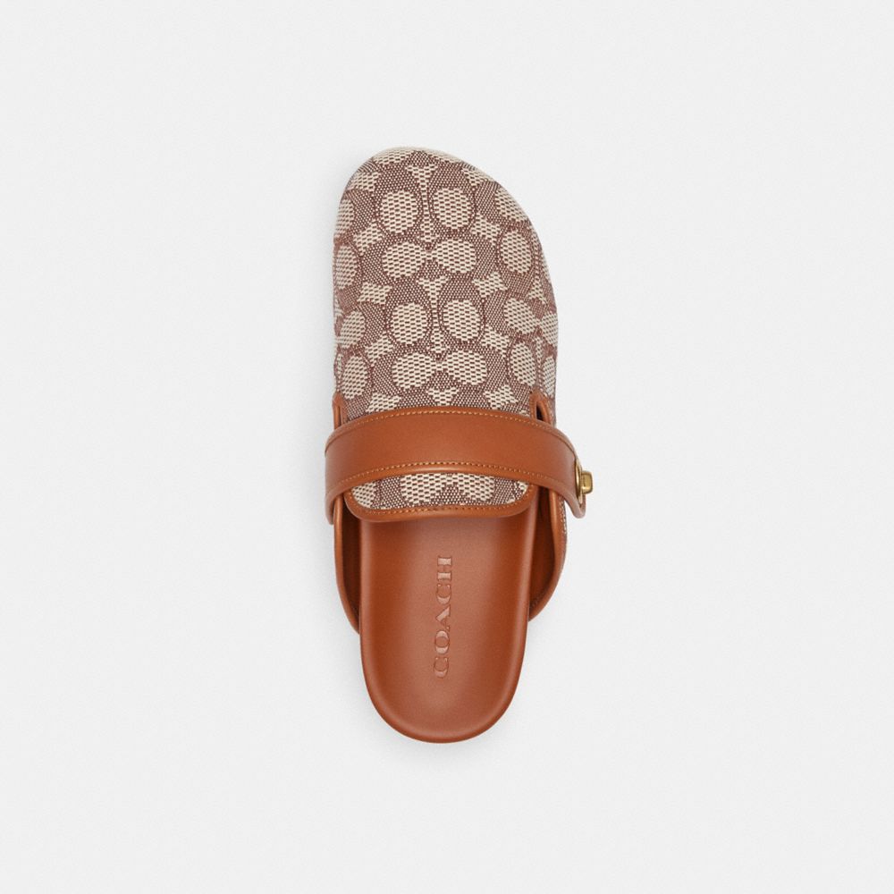 Cocoa/Burnished Amber Coach Blake Clog In Signature Textile Jacquard | COH865807