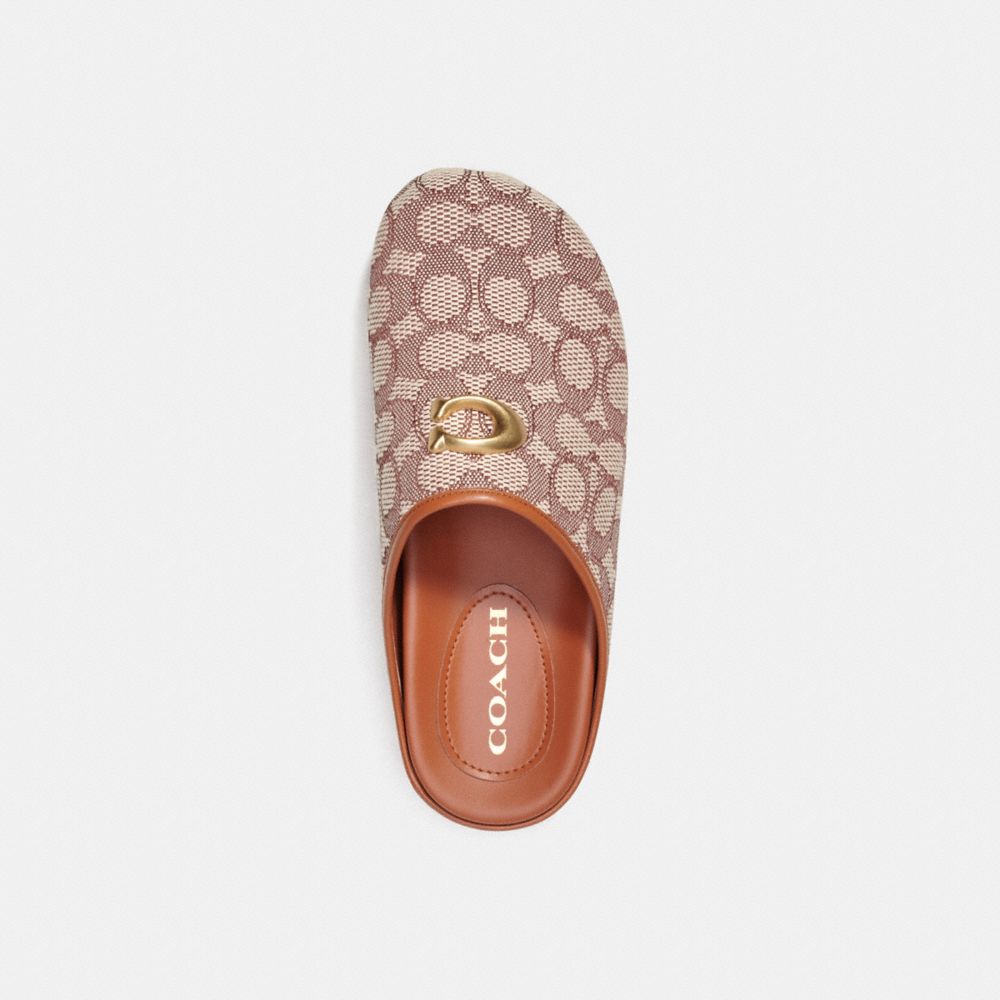Cocoa/Burnished Amber Coach Hadley Slipper In Signature Textile Jacquard | COH865784