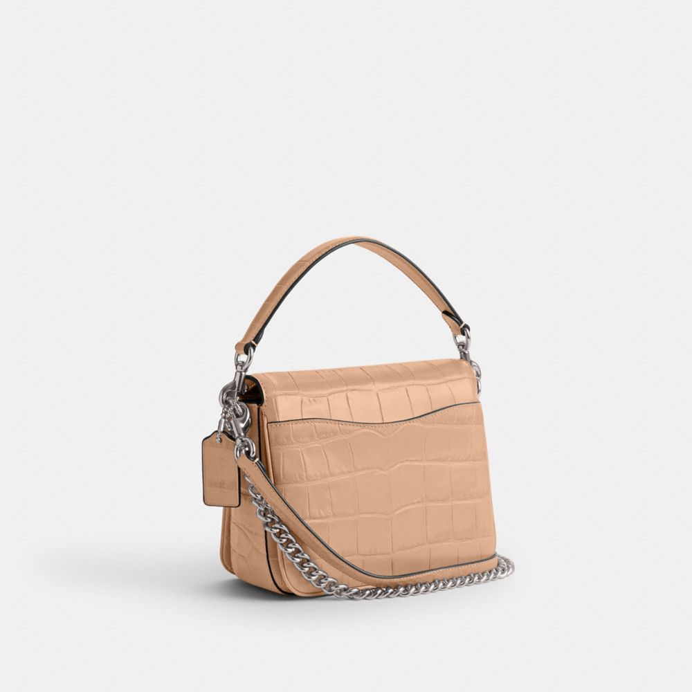 Croc Embossed Leather/Silver/Buff Coach Cassie Crossbody Bag 19 | COH864769