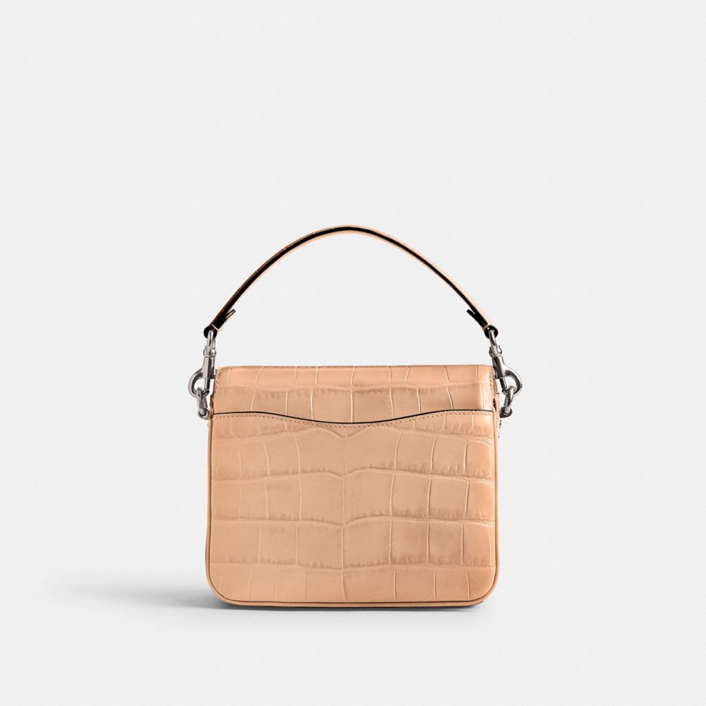 Croc Embossed Leather/Silver/Buff Coach Cassie Crossbody Bag 19 | COH864769
