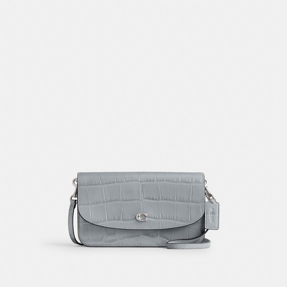 Croc Embossed Leather/Silver/Grey Blue Coach Hayden Crossbody Bag | COH865296