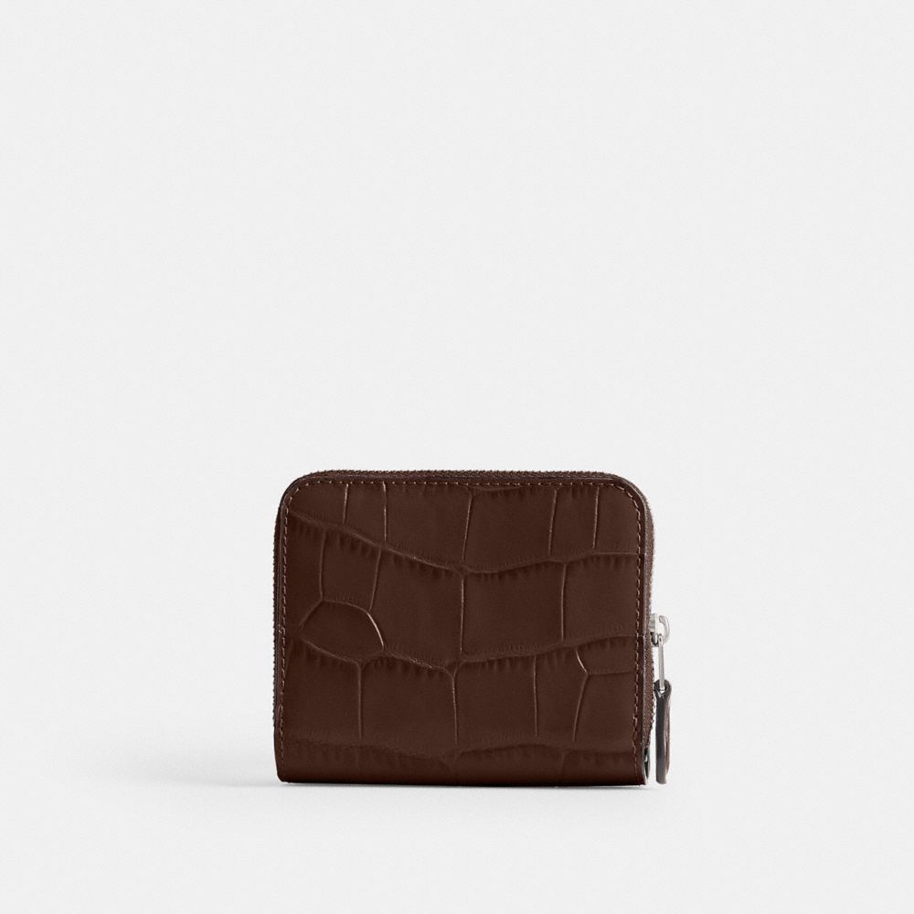 Croc Embossed Leather/Silver/Maple Coach Billfold Wallet | COH865549