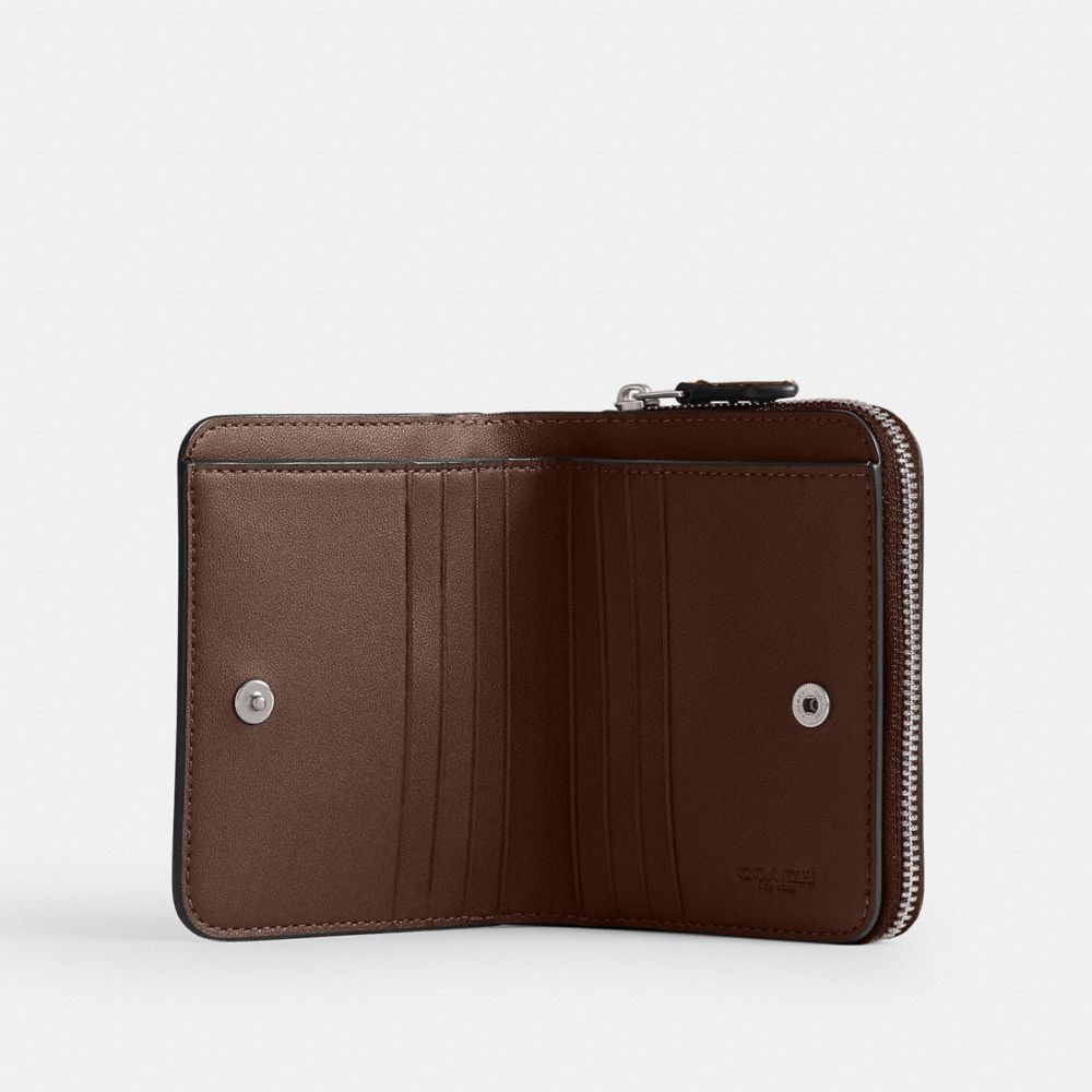 Croc Embossed Leather/Silver/Maple Coach Billfold Wallet | COH865549