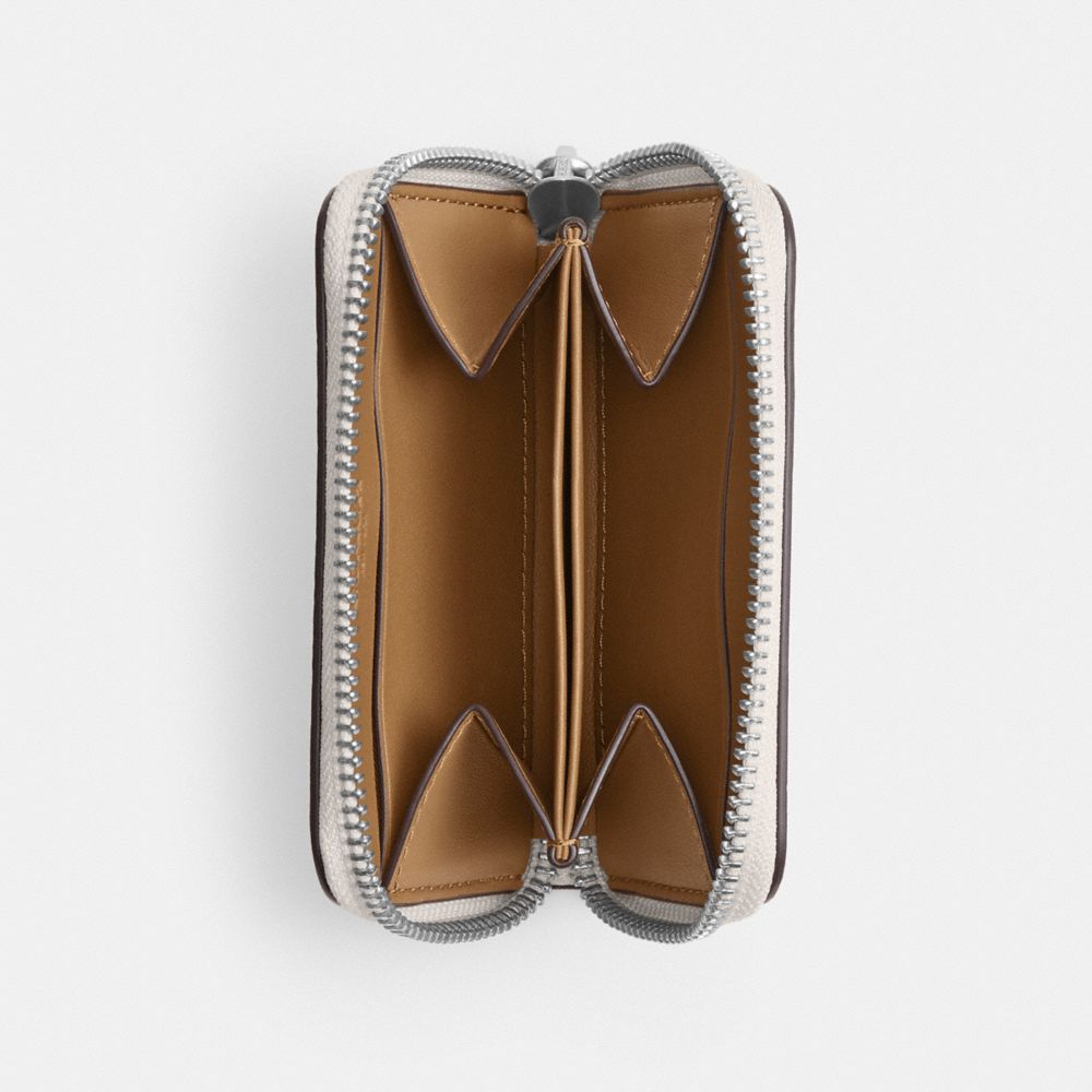 Crossgrain Leather/Chalk Coach Small Zip Around Card Case | COH866738