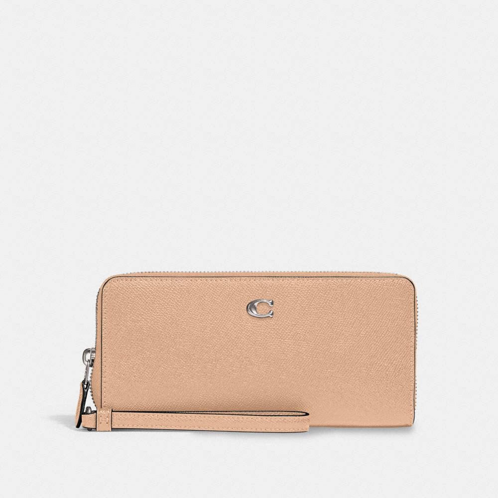 Crossgrain Leather/Silver/Buff Coach Continental Wallet | COH865628