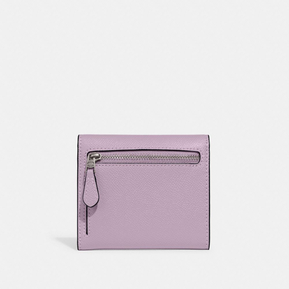 Crossgrain Leather/Silver/Soft Purple Coach Wyn Small Wallet | COH865545