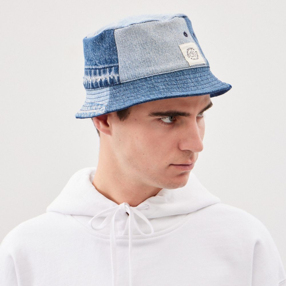 Denim Coach Bucket Hat In Repurposed Denim | COH867040